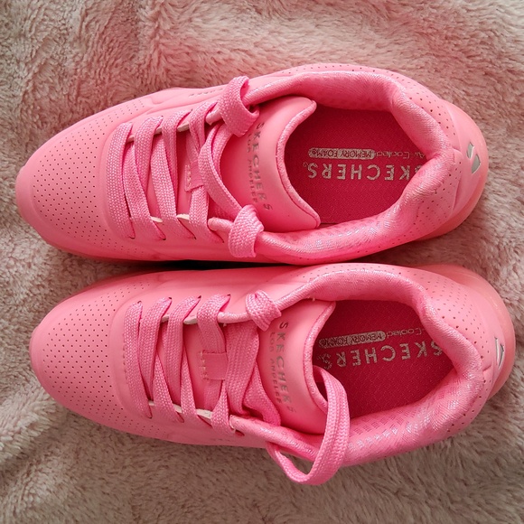 NWT Girls Neon Pink Sketcher Street Sneakers Size 12 - Picture 7 of 7